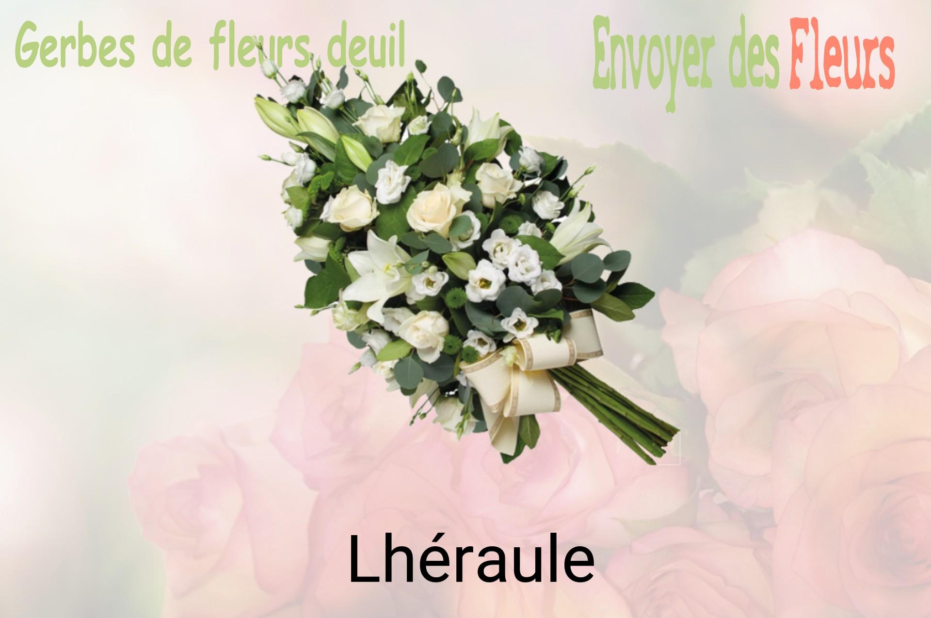 Gerbe de fleurs de deuil livrée à Lhéraule